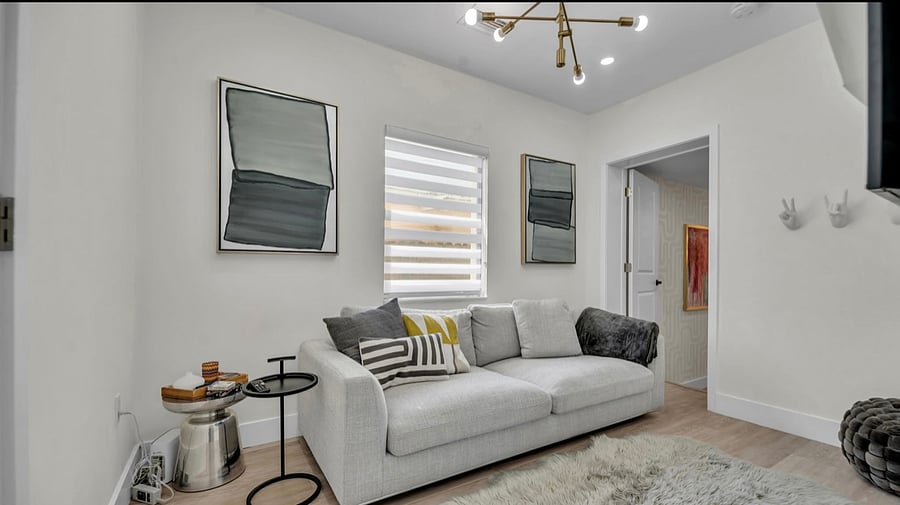 TV room with door to enter Master bedroom