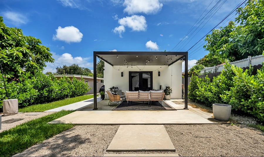Backyard covered patio