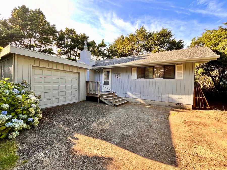 Driveway and entrance to house