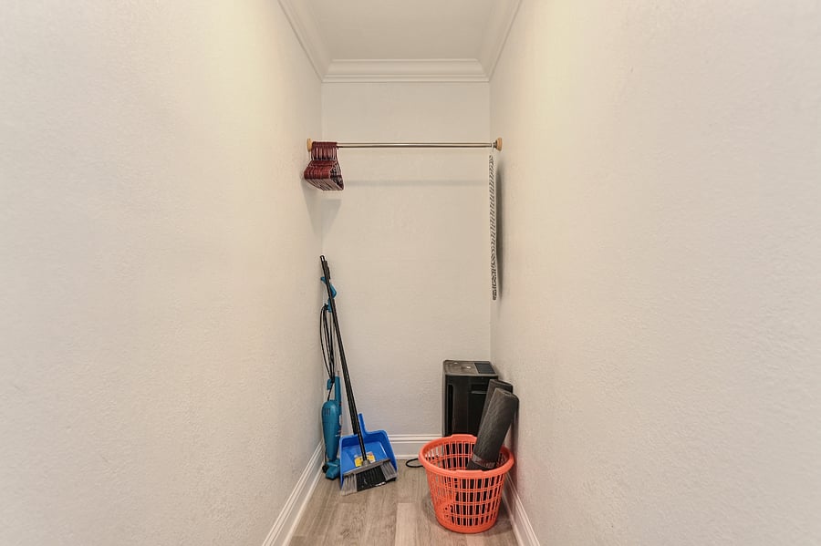 Yoga mats for our guest to use outside / inside of home!
Basic supplies for cleaning are stored here in closet
Iron and board located in this closet :)