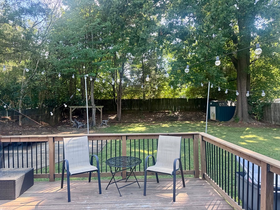 Back yard - private deck, fire pit