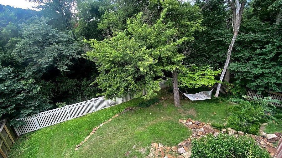 Backyard with access to nature trail.