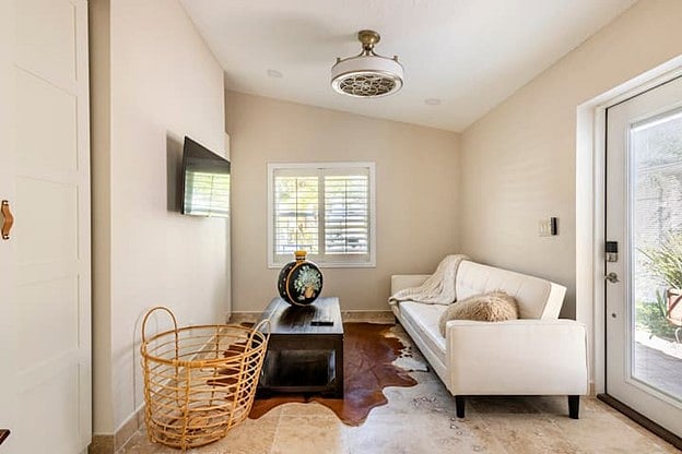 Private space tv and living area.