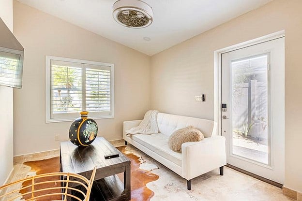 Tv living room area located in your private space. See private exterior door entry-exit.