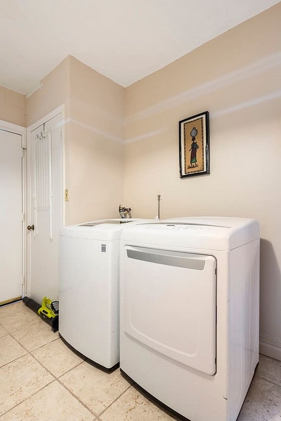 Shared laundry room.