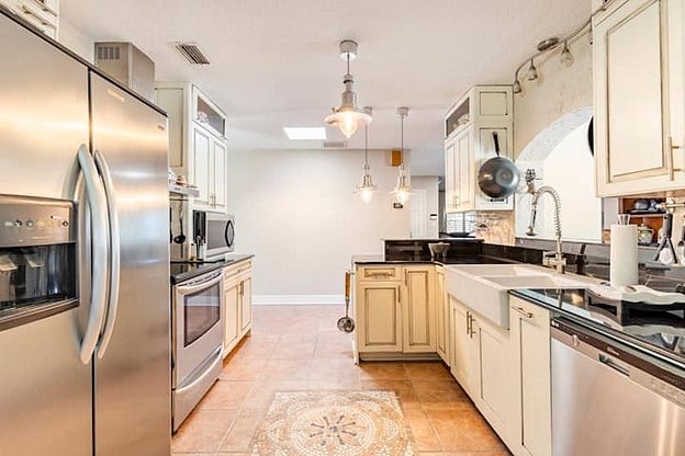 Open kitchen area.