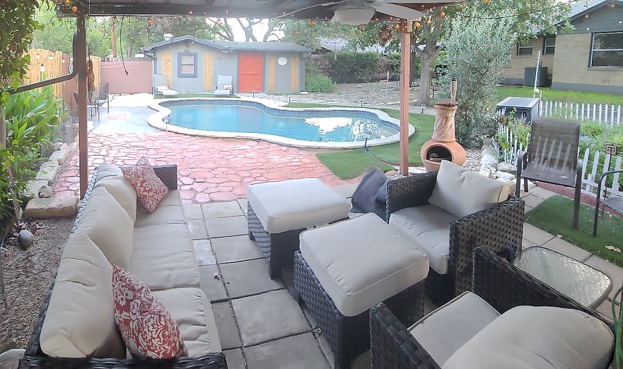 pool lounging area
