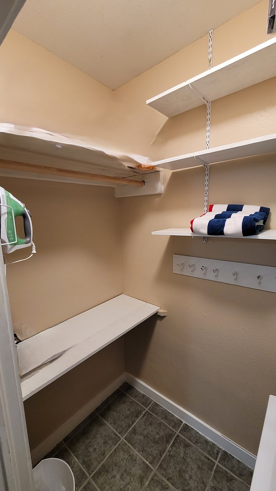 Laundry room storage and closet space