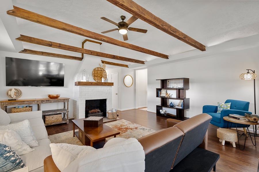 Living room with 65"  Smart TV