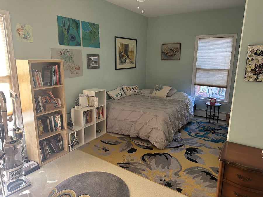 Lots of light, ceiling fan, main floor bedroom