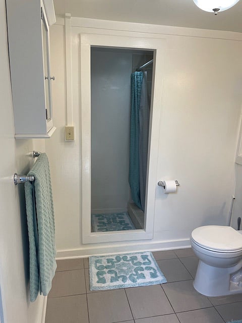 Old-fashioned shower stall.