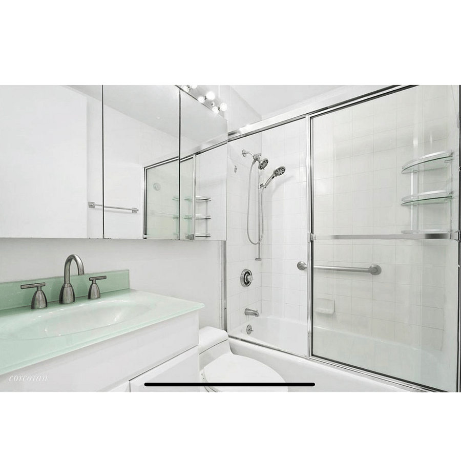 Modern upgraded bathroom with spa shower head