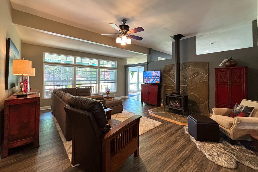 Natural lighting and smart TV in living room