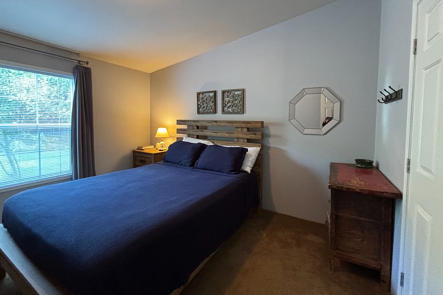 Bedroom #2, queen bed with closet and dresser