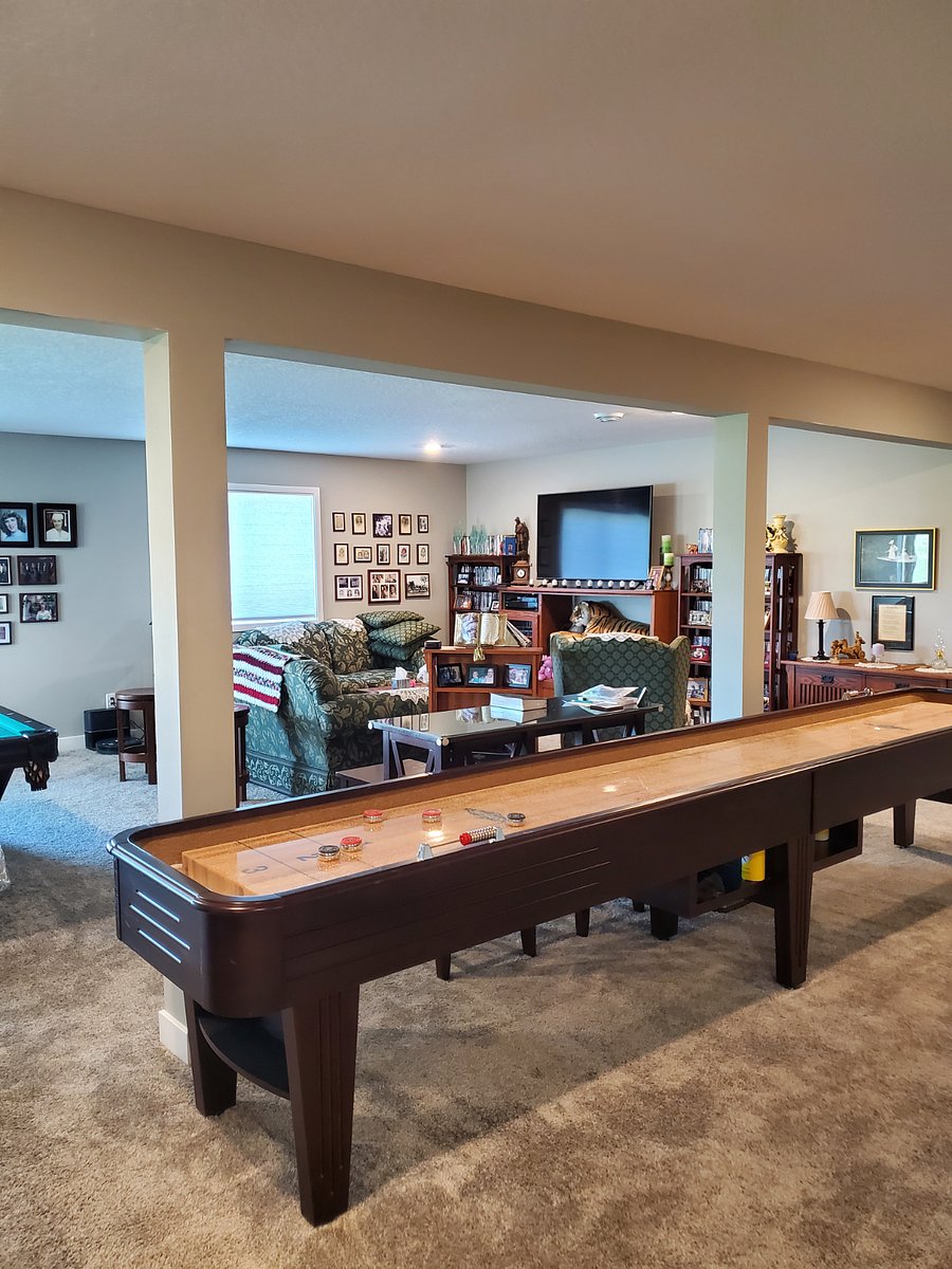 14 ft shuffleboard, 55 inch smart tv, blue ray DVD player