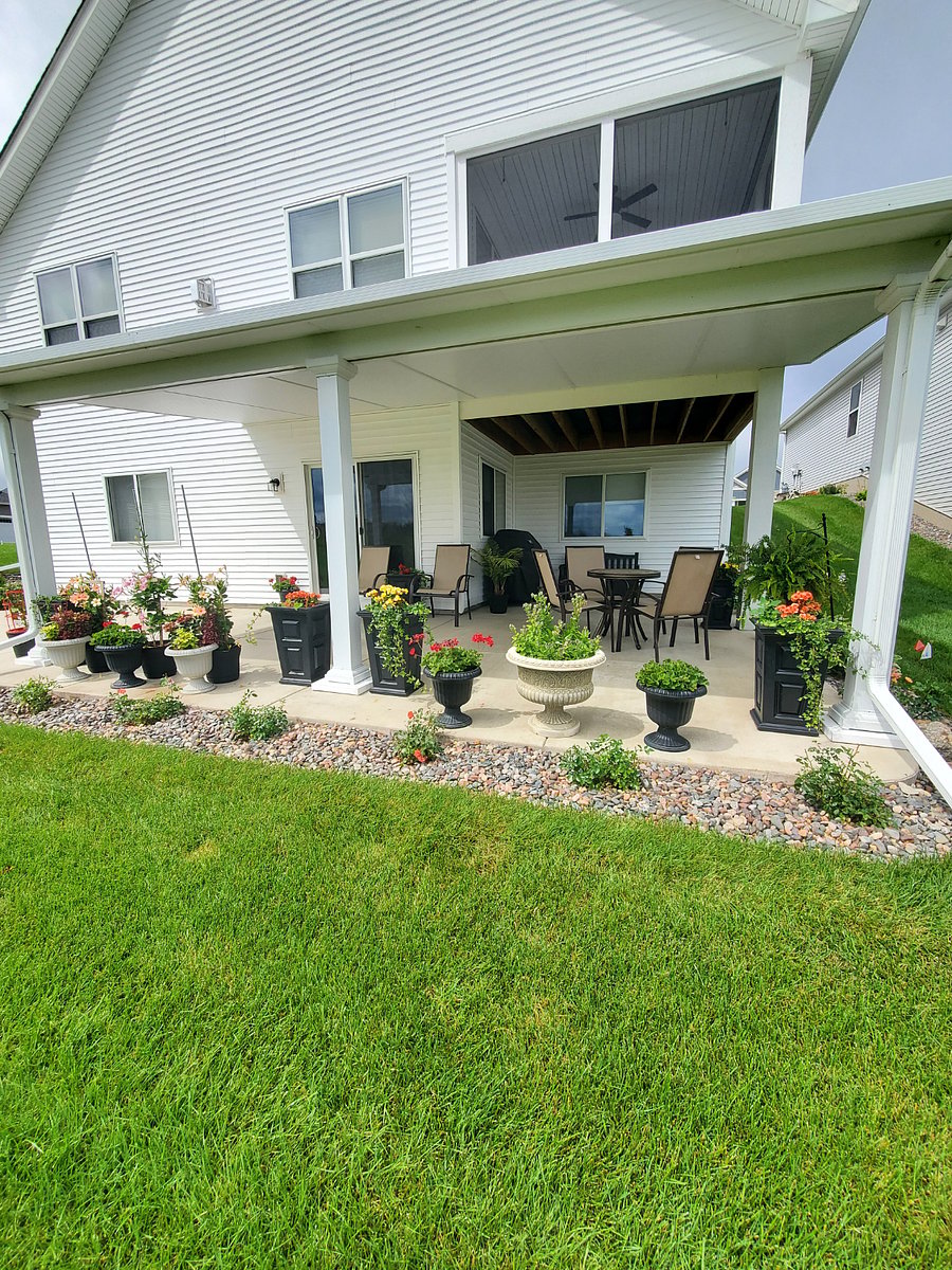Covered patio outside game room.