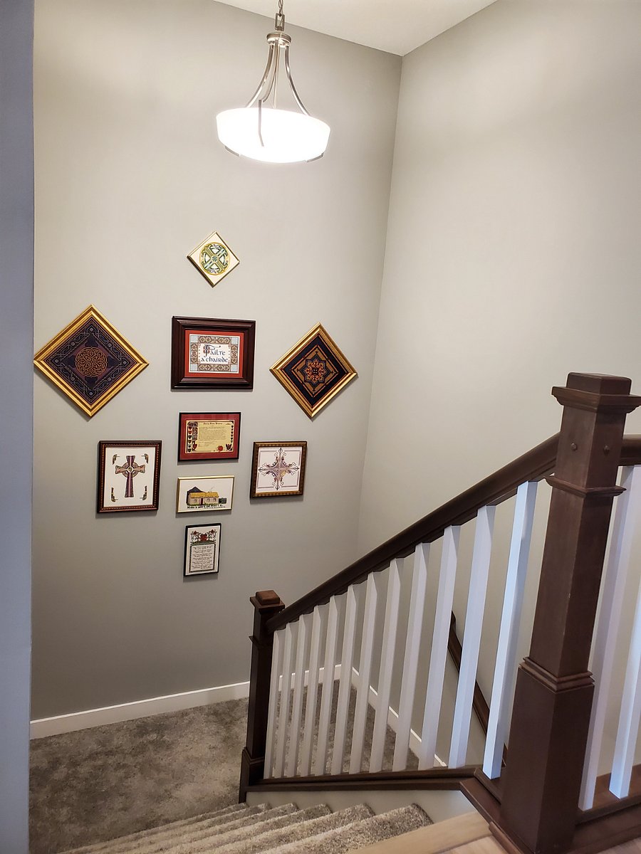 Stair way to game room and your room with private bath