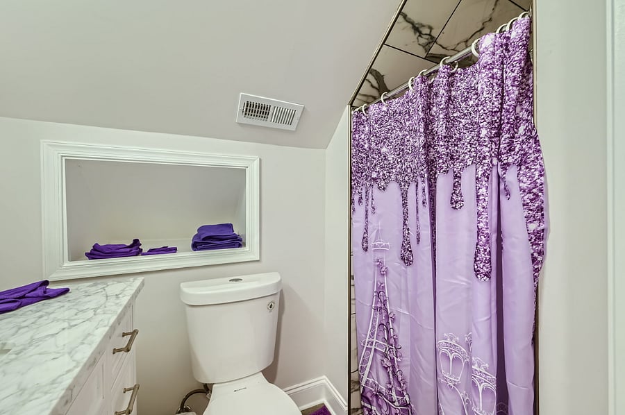 Paris themed bathroom with Ammenities