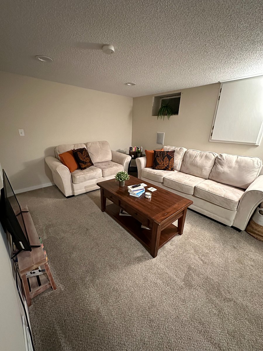Comfy and cozy living room with smart TV