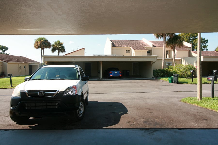 Free parking space in front of townhome