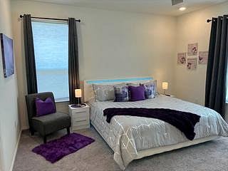 another view of the NEW Kingbedroom set, two night stands, lamps with USB and plug, and interior bed light.