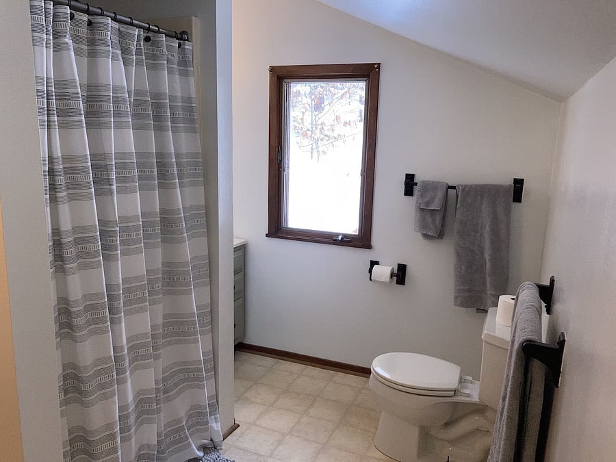 bathroom attached to bedroom 1 (upstairs)