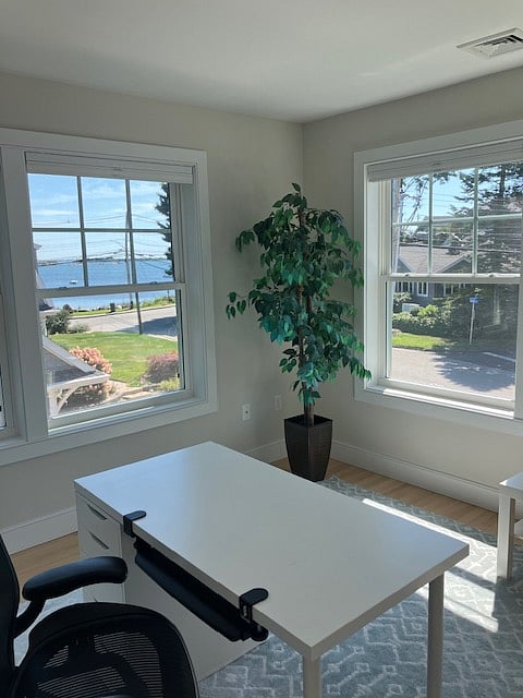 Home office with ocean view