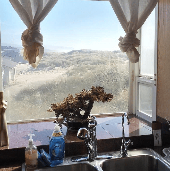 View looking south while washing dishes