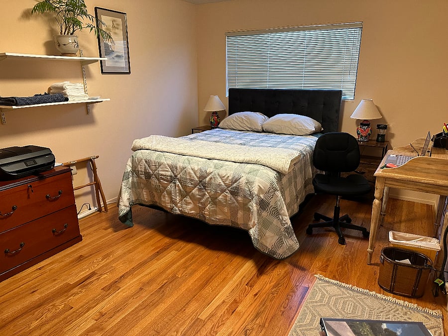 2nd bedroom with 6 foot wide closet and entrance to garage.