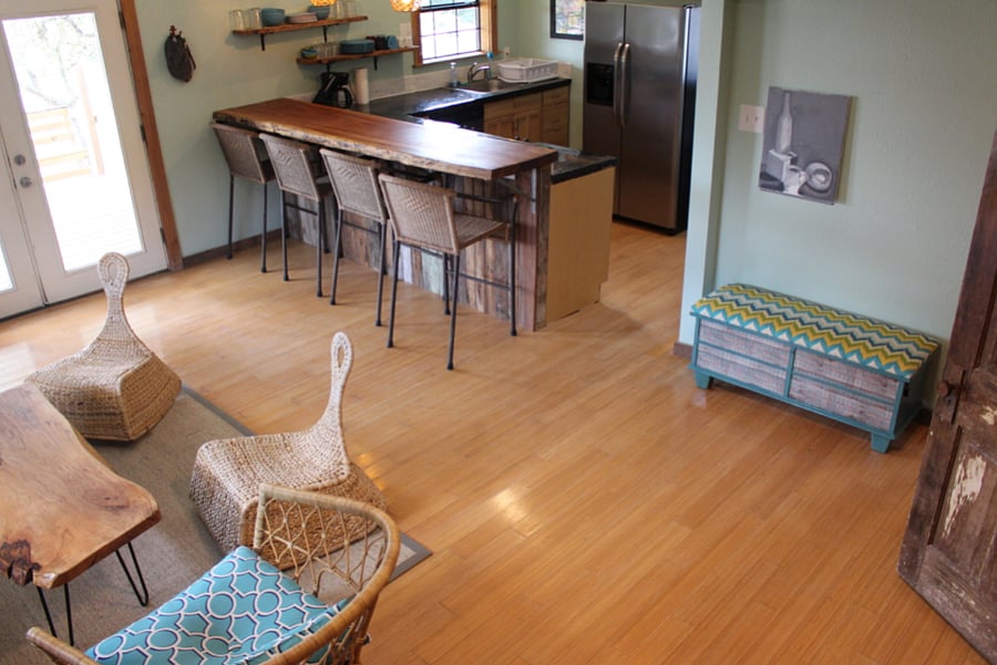 living room to kitchen view