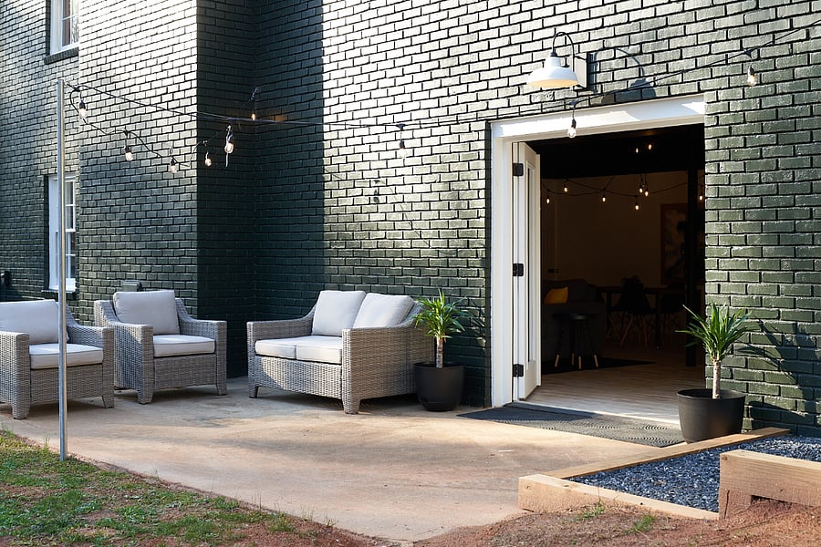 Old patio furniture pictured.  A bistro table and chairs is now here.