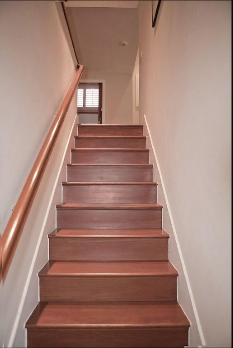 Mahogany floors, doors and staircase.
