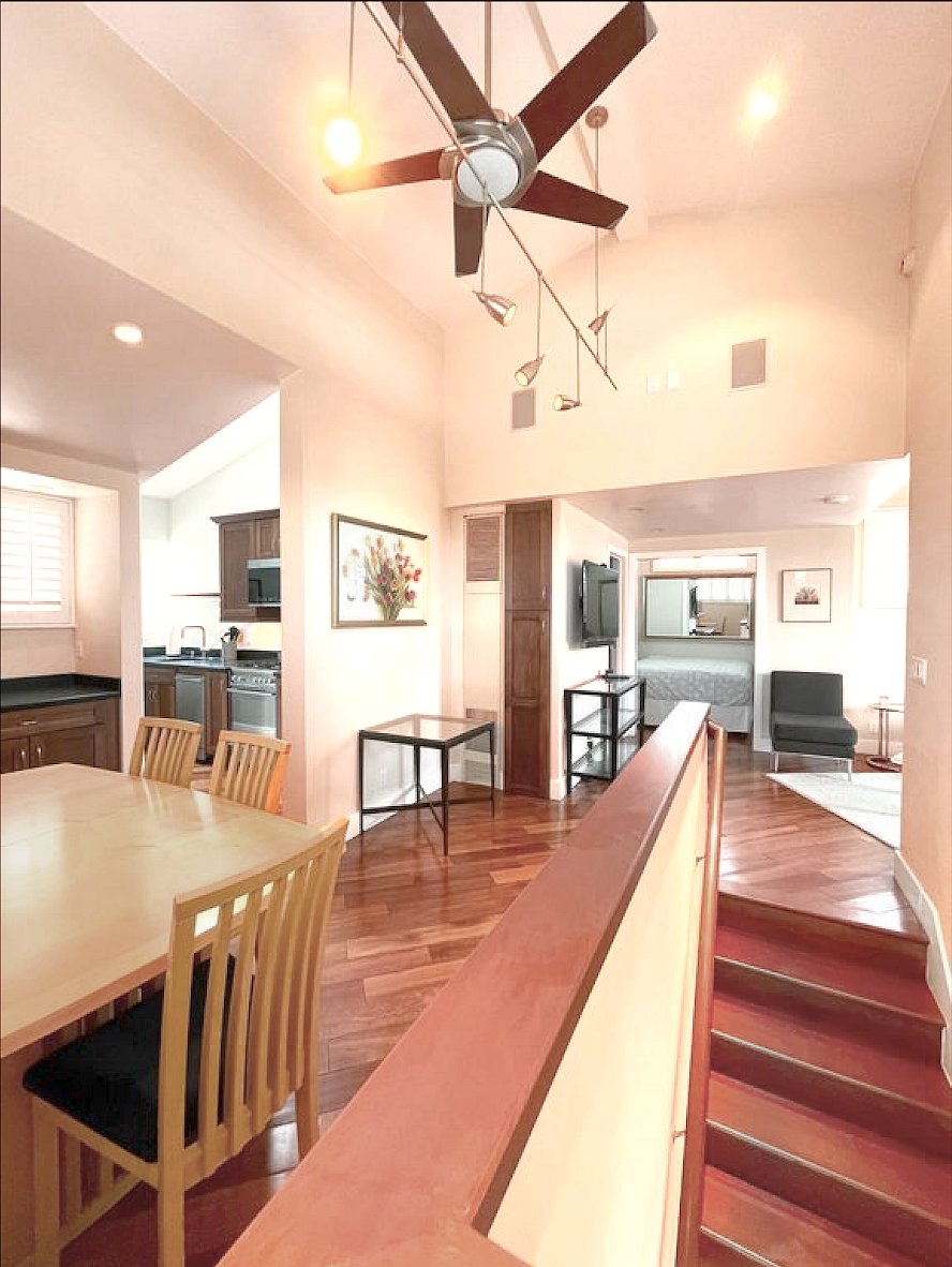 View dining room to bedroom.