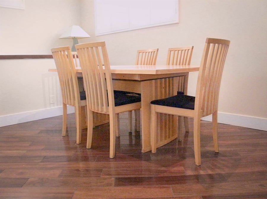 Danish modern dining table set.