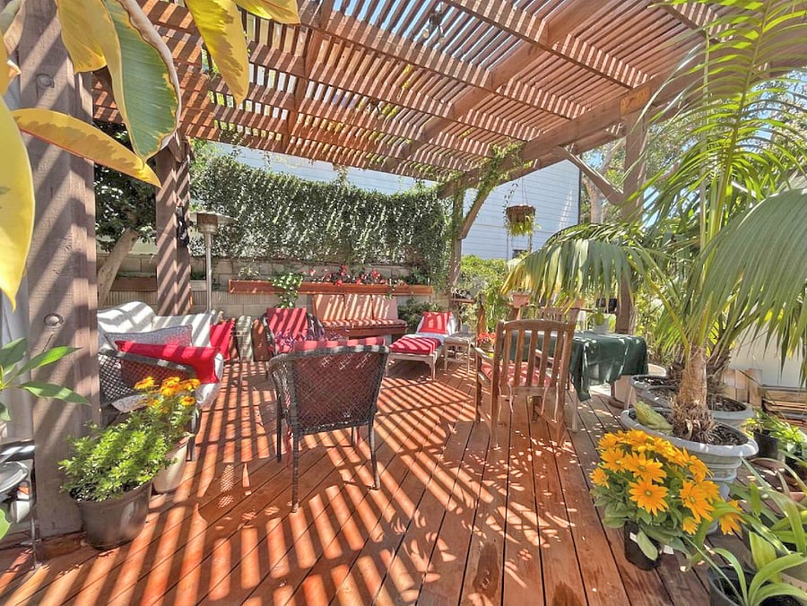 Shaded South deck seating.