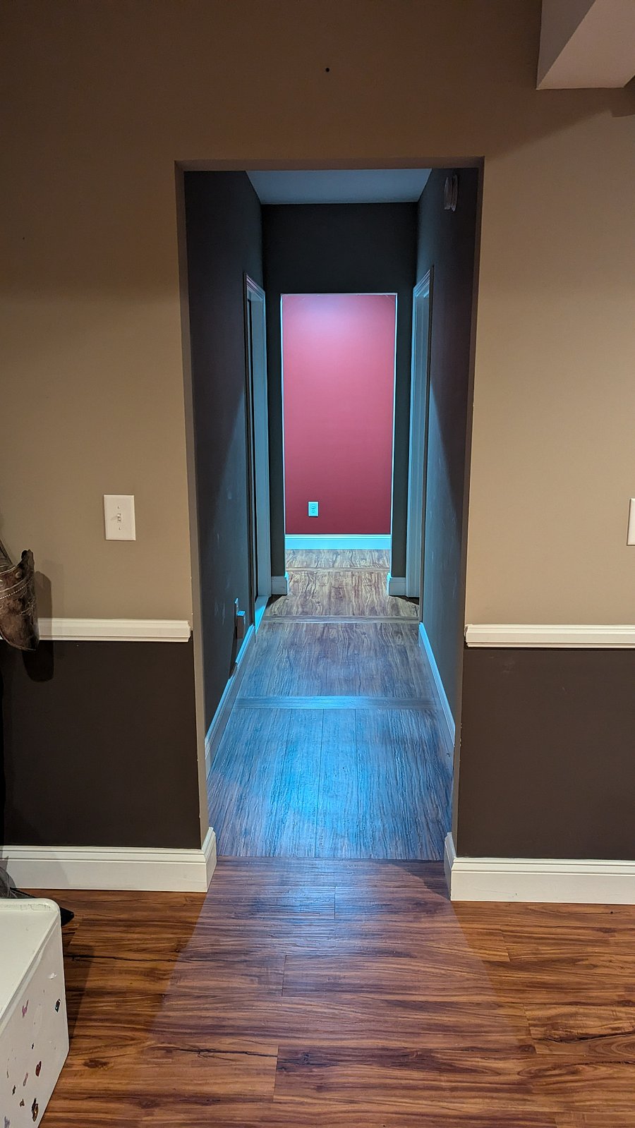 Hallway to private bedroom and bathroom