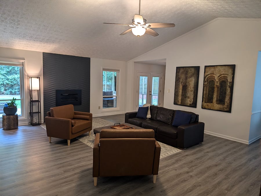 Living room with fireplace