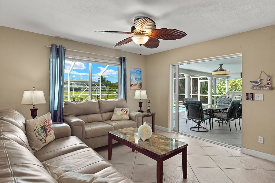 Second family room opens to lanai