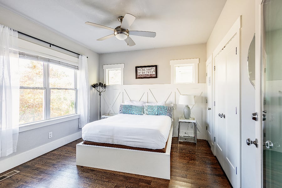 Bedroom 2 - Downstairs. 5 bedrooms and 12 total beds in this house. 3 FULL bathrooms.