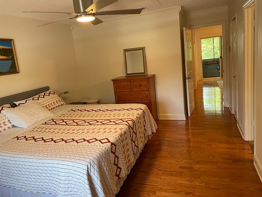 bedroom #1 with king bed and ensuite, will be using main area access door