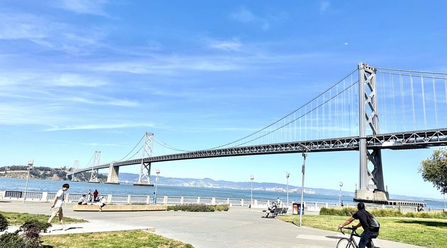 Bay Bridge is a short 20 min drive