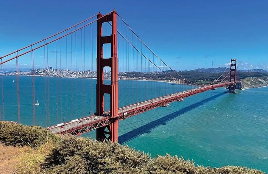 Golden Gate Bridge is less than 30 miles away