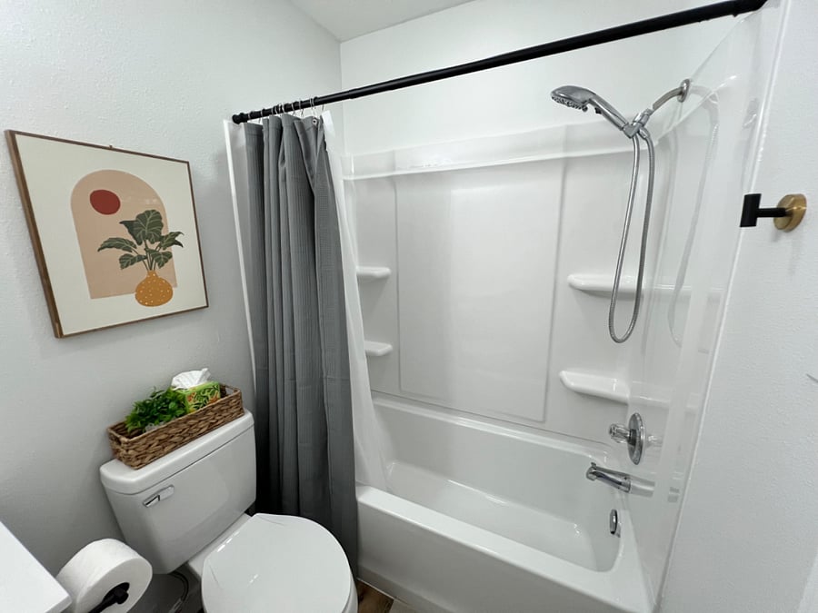 Three piece bathroom.