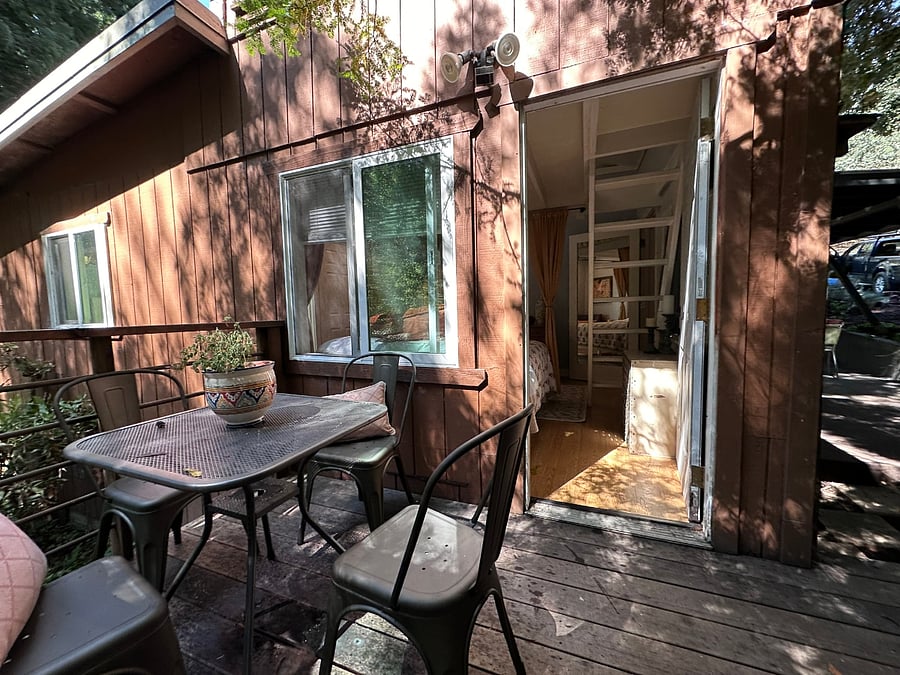 back deck overlooking the creek.