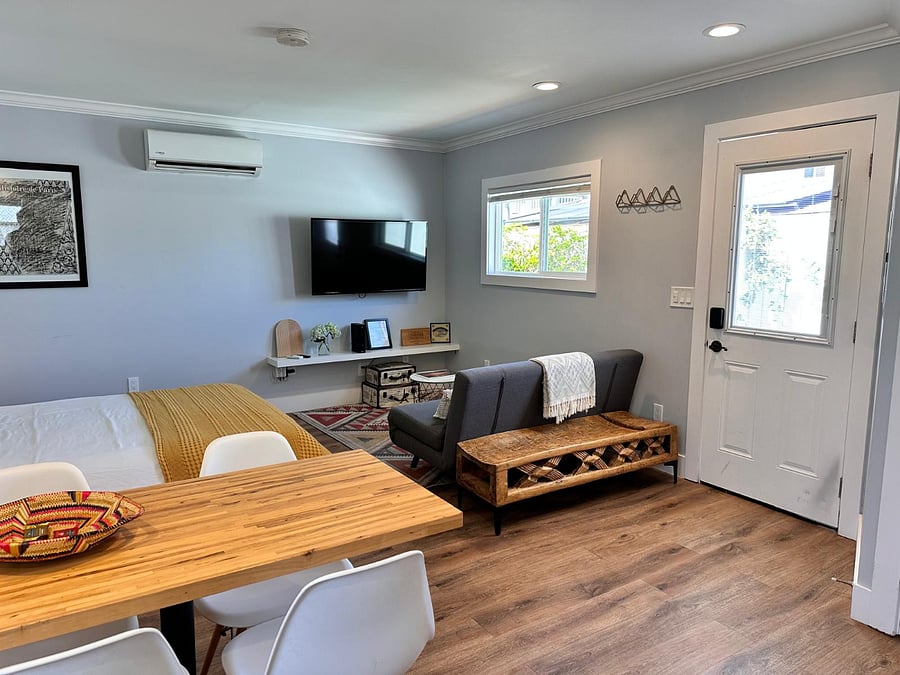 Overall view of seating area from the kitchen