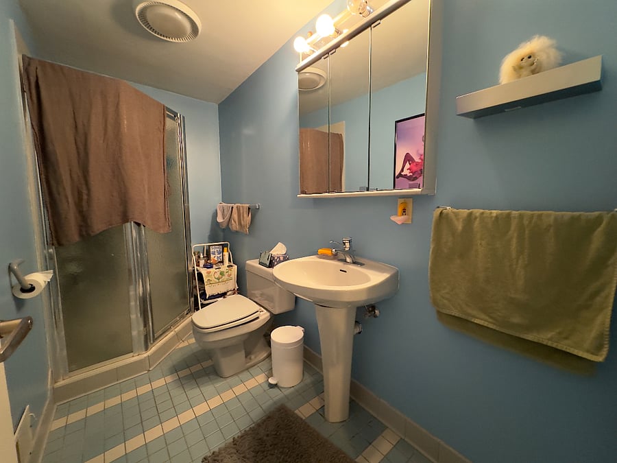 Master bathroom. (Decor not included.)