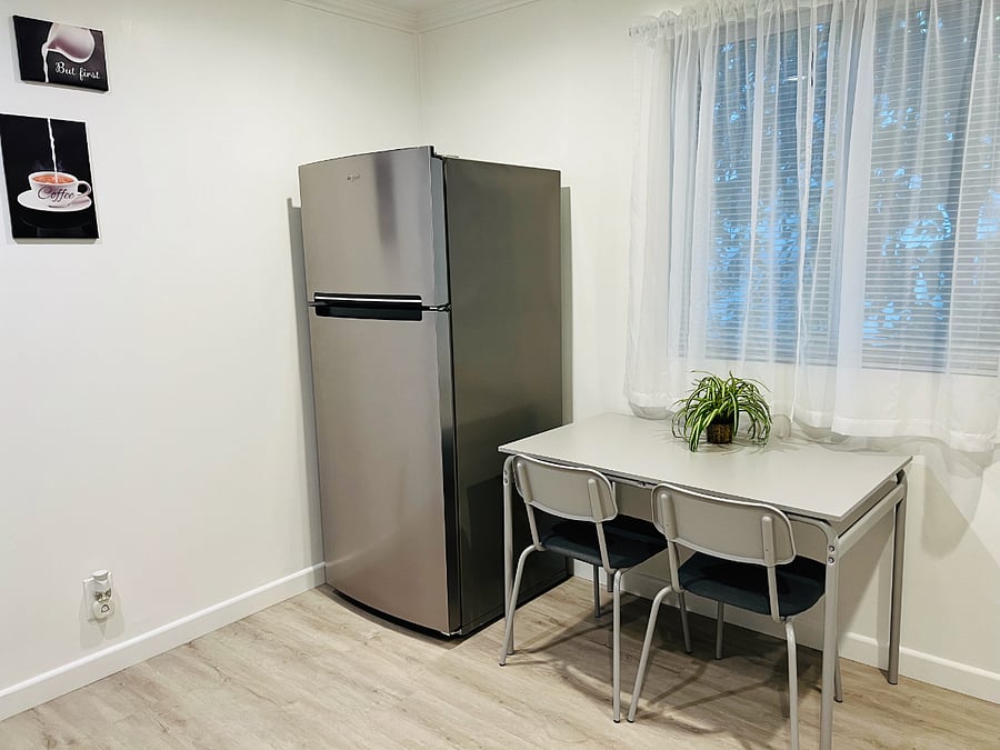 Kitchen dining and refrigerator