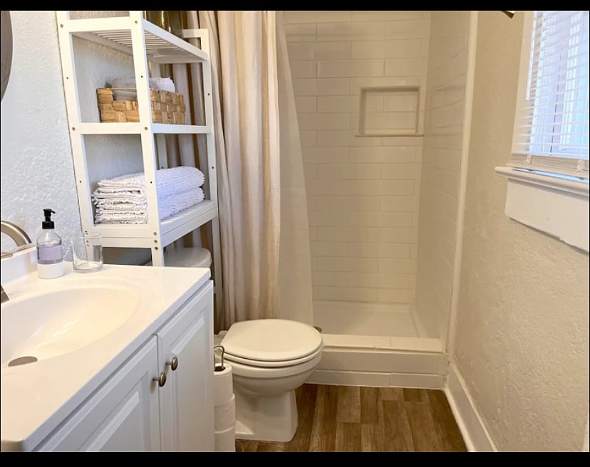 Nice size shower .
