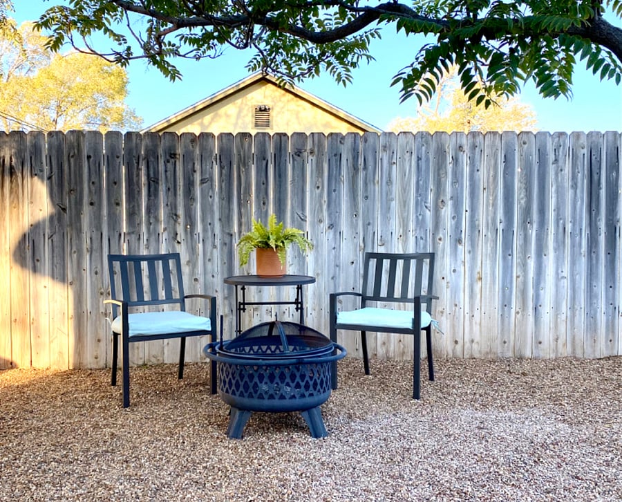 A couple chairs to relax just out the front door.