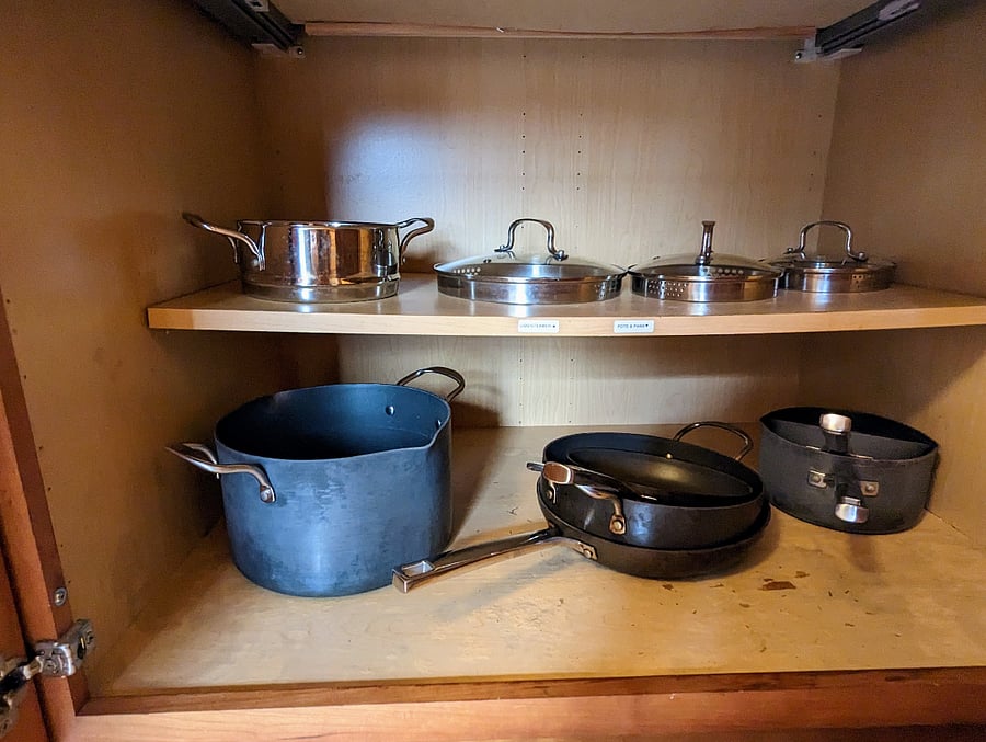 Pots, pans ,and a vegetable steamer